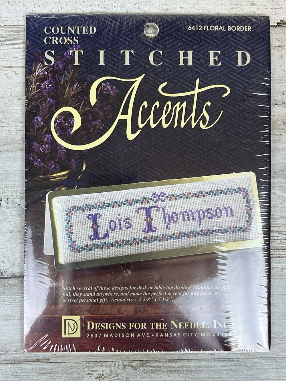 Lois Thompson Stitched Accents 6412 Floral Border Counted Cross Stitch Kit NOS